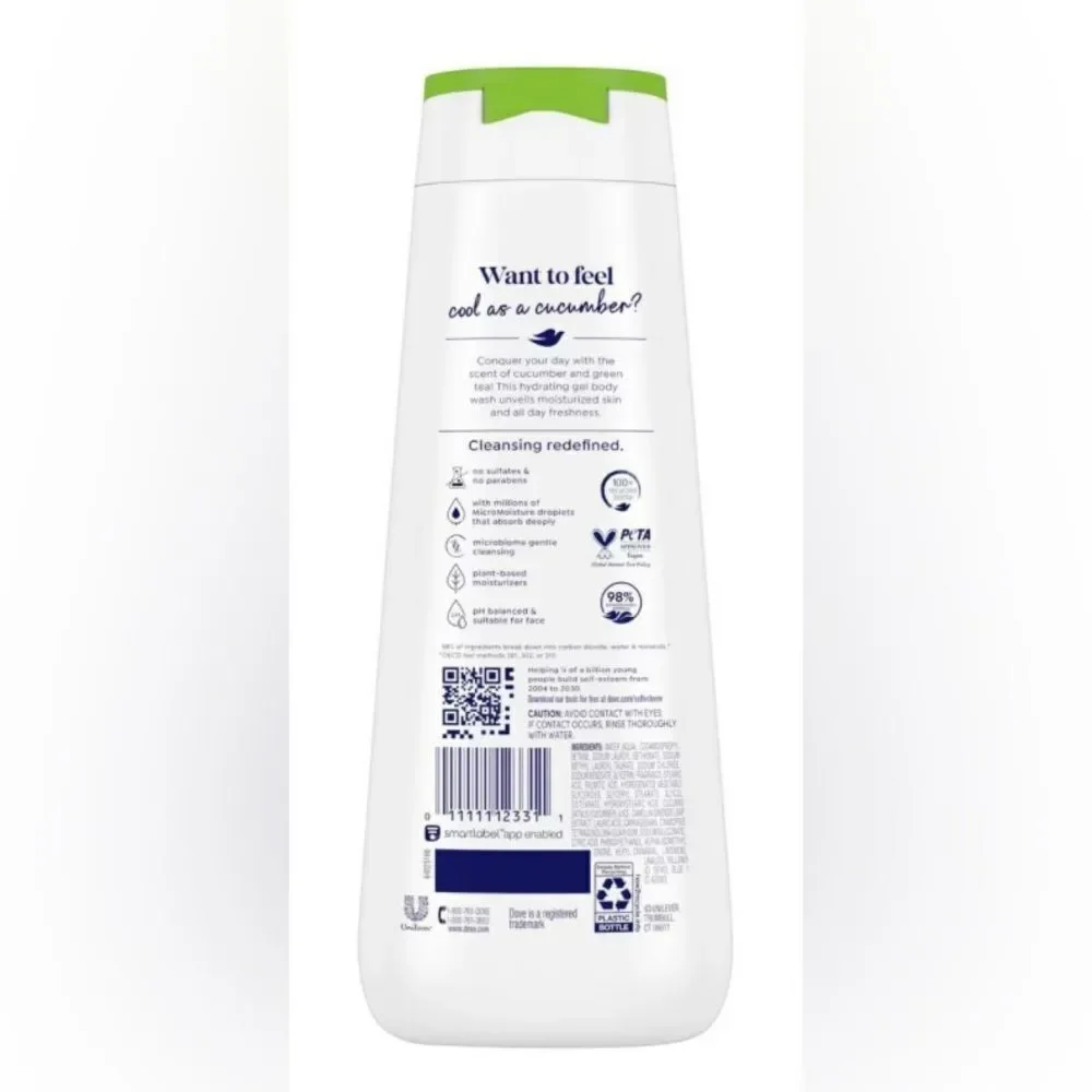 🛍️ Dove Refresh Body Wash Cucumber & Green Tea 24hr Lotion-Soft Skin - 20 fl oz💥